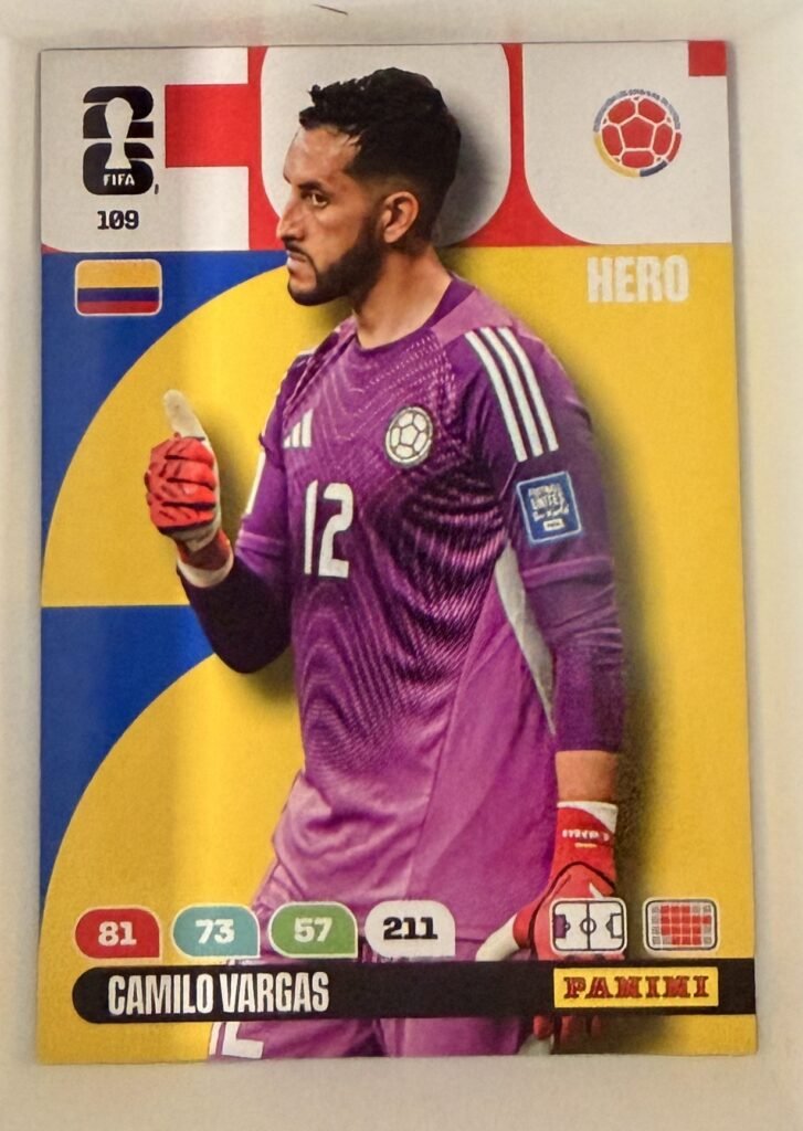 Camilo Vargas HERO #109 – Panini Adrenalyn XL FIFA World Cup 2026