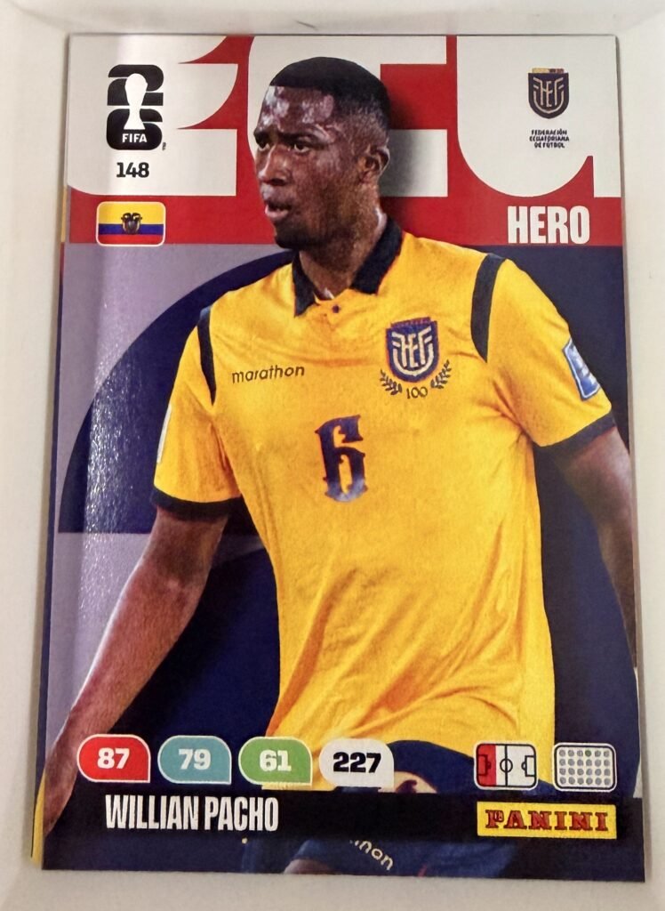 Willian Pacho HERO #148 – Panini Adrenalyn XL FIFA World Cup 2026