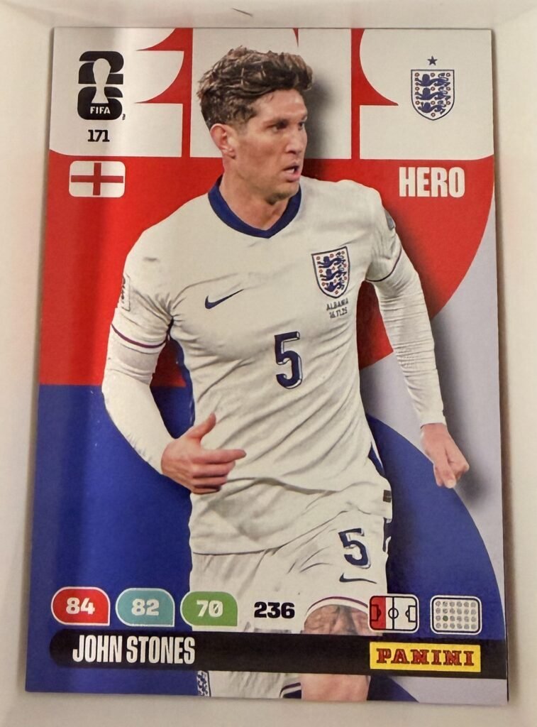 John Stones HERO #171 – Panini Adrenalyn XL FIFA World Cup 2026