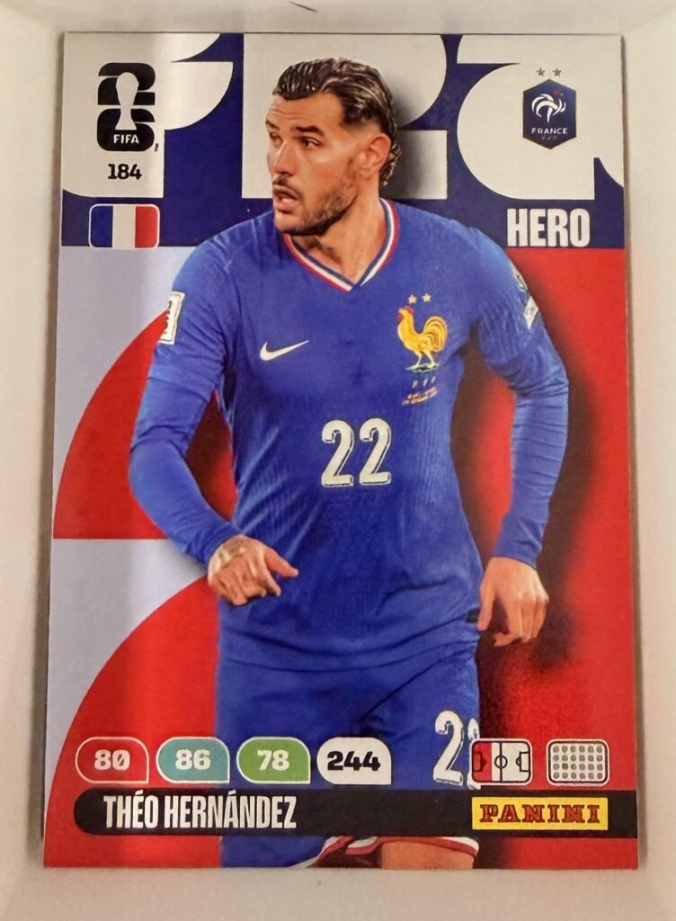 Théo Hernández HERO #184 – Panini Adrenalyn XL FIFA World Cup 2026