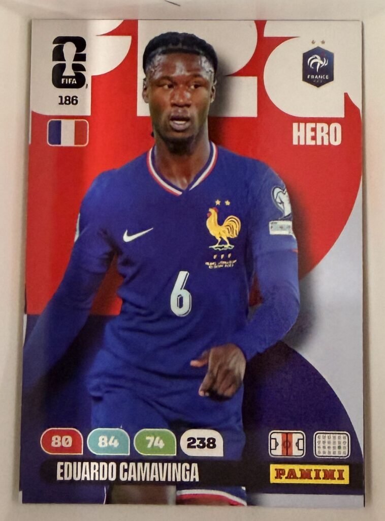 Eduardo Camavinga HERO #186 – Panini Adrenalyn XL FIFA World Cup 2026