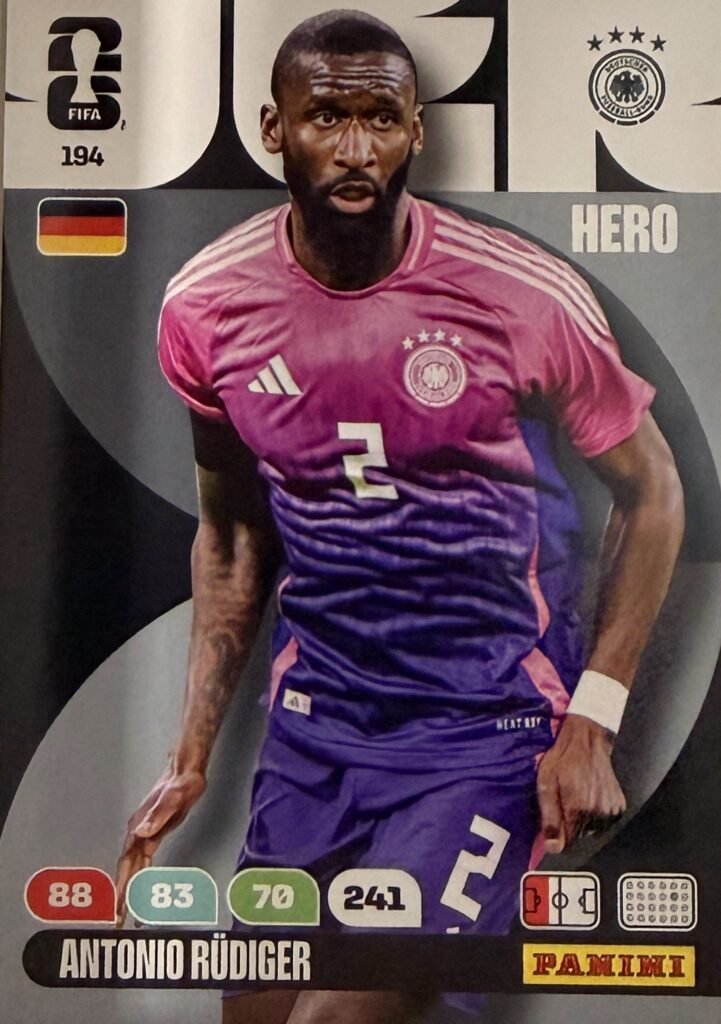 Antonio Rüdiger HERO #194 – Panini Adrenalyn XL FIFA World Cup 2026