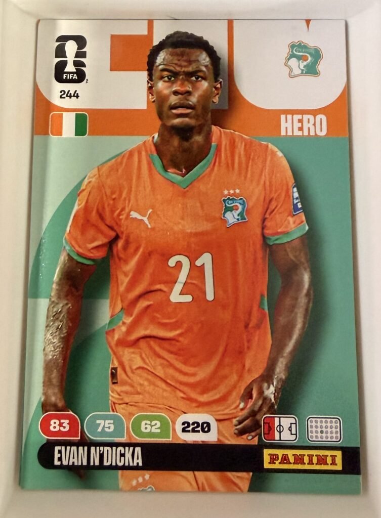 Evan N'Dicka HERO #244 – Panini Adrenalyn XL FIFA World Cup 2026
