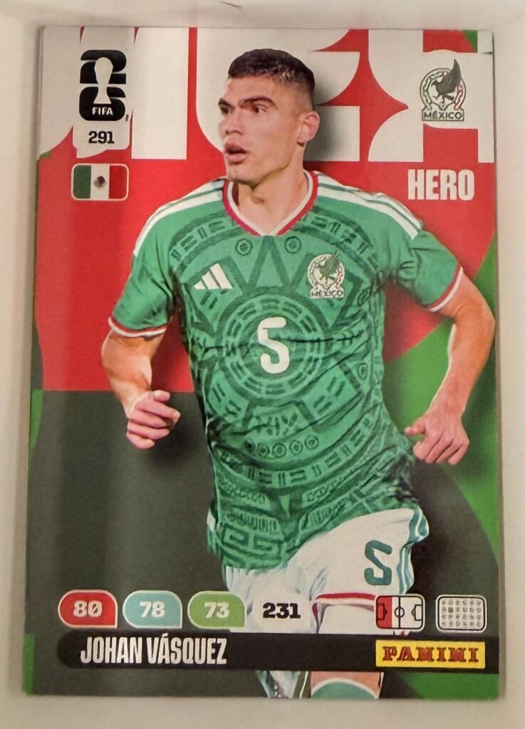 Johan Vásquez HERO #291 – Panini Adrenalyn XL FIFA World Cup 2026