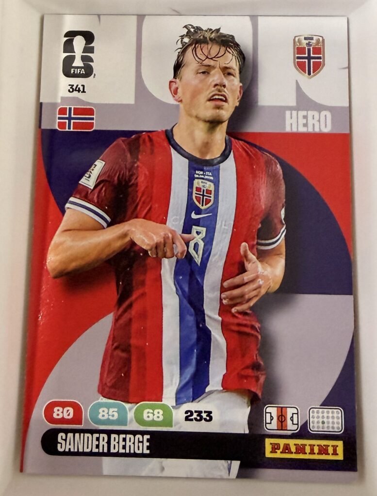 Sander Berge HERO #341 – Panini Adrenalyn XL FIFA World Cup 2026