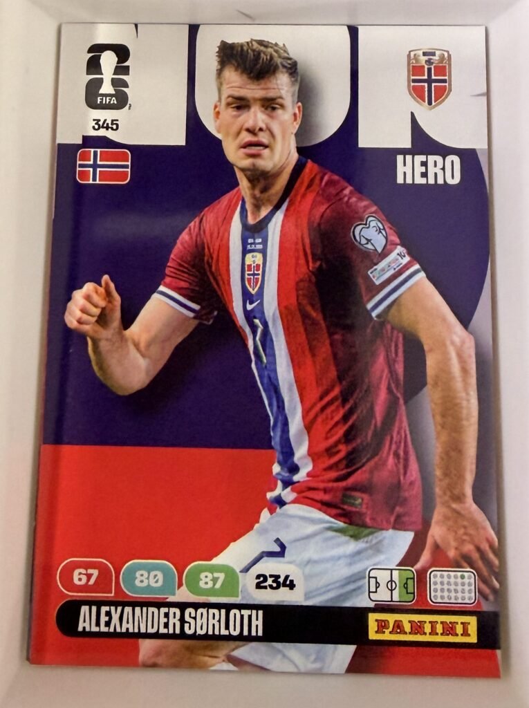 Alexander Sørloth HERO #345 – Panini Adrenalyn XL FIFA World Cup 2026