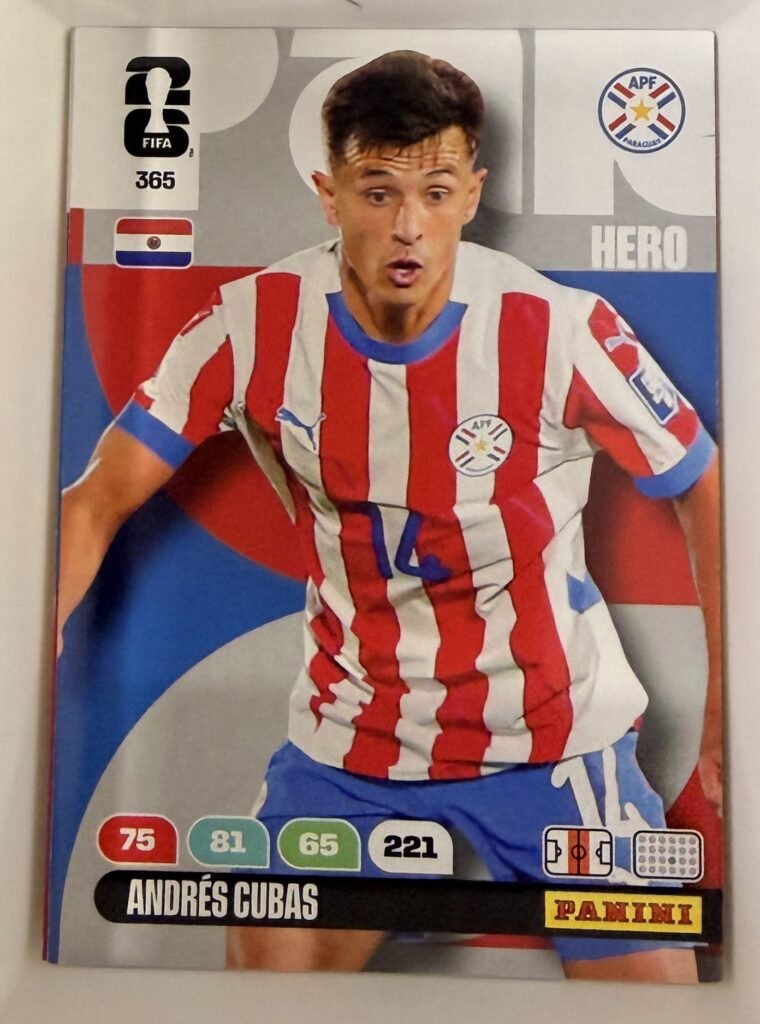 Andrés Cubas HERO #365 – Panini Adrenalyn XL FIFA World Cup 2026