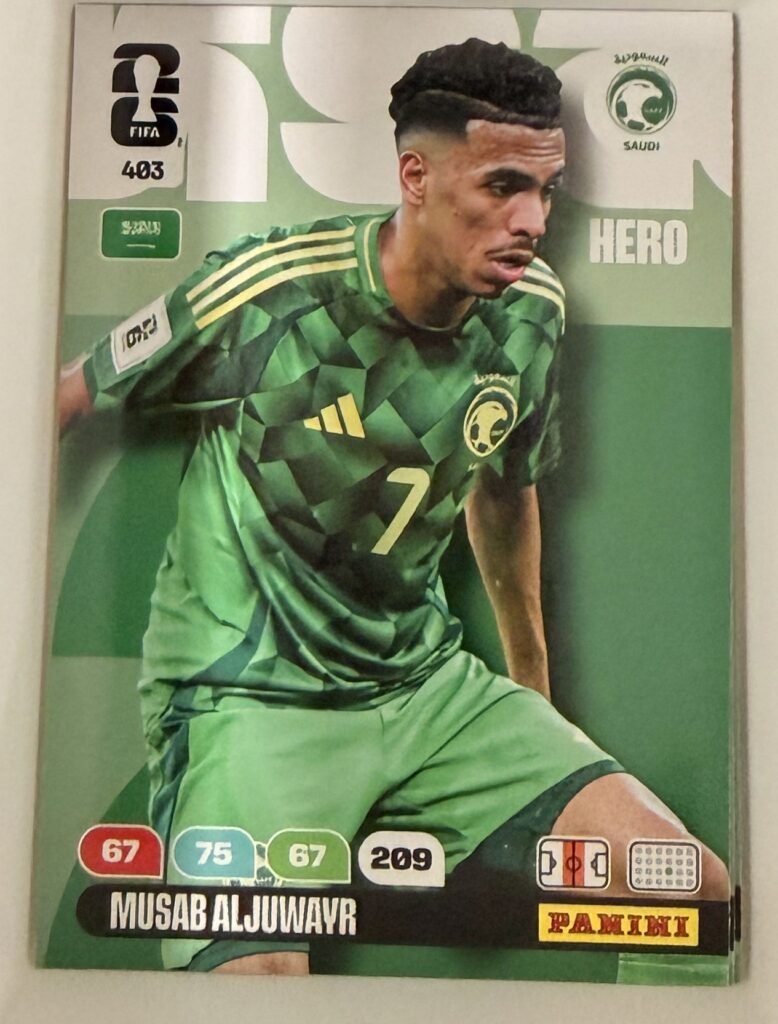 Musab Aljuwayr HERO #403 – Panini Adrenalyn XL FIFA World Cup 2026