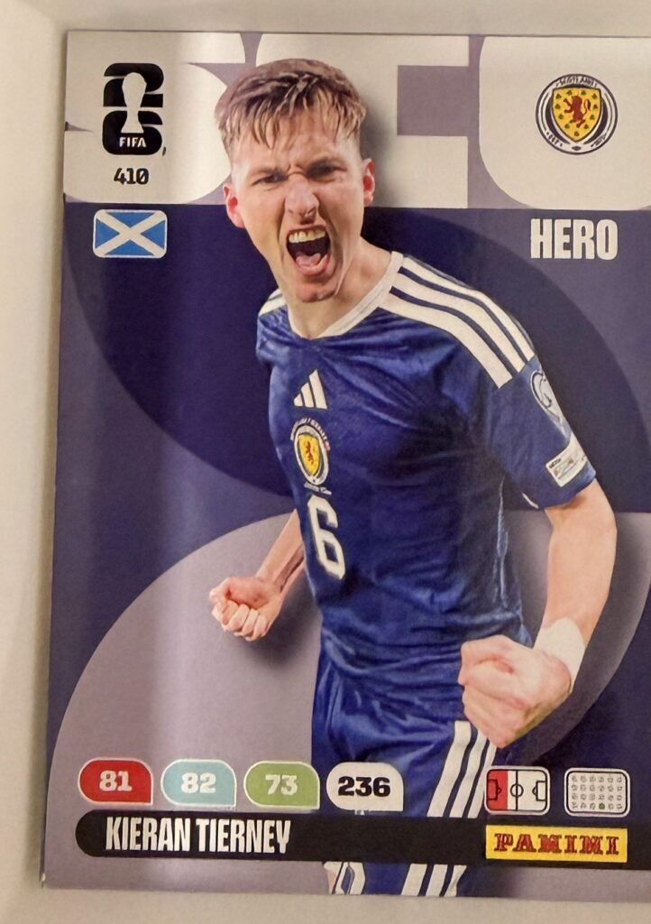 Kieran Tierney HERO #410 – Panini Adrenalyn XL FIFA World Cup 2026