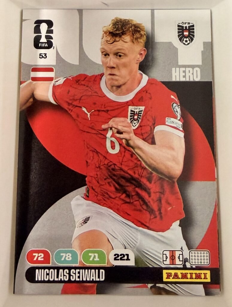 Nicolas Seiwald HERO #53 – Panini Adrenalyn XL FIFA World Cup 2026