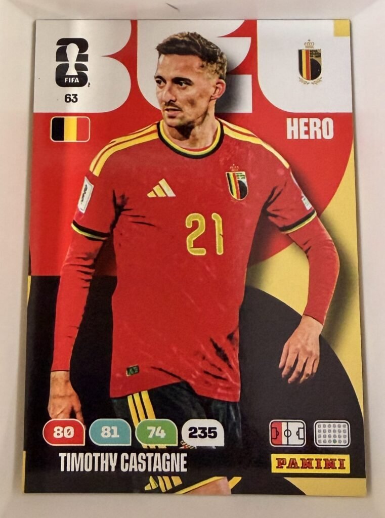 Timothy Castagne HERO #63 – Panini Adrenalyn XL FIFA World Cup 2026